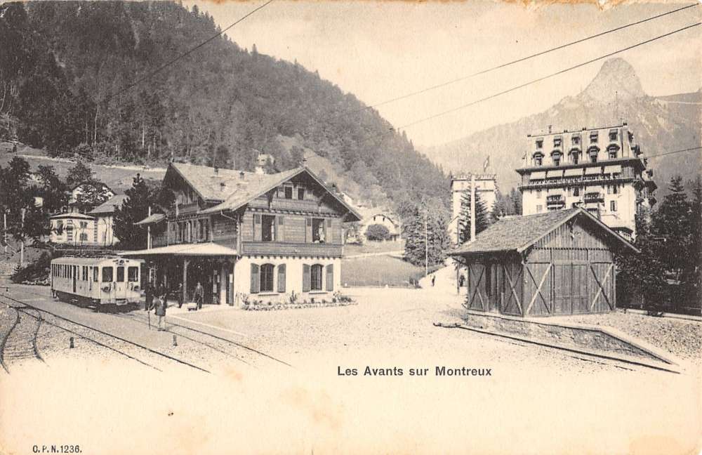 Les Avants Sur Montreux Switzerland Street View Railroad Antique ...