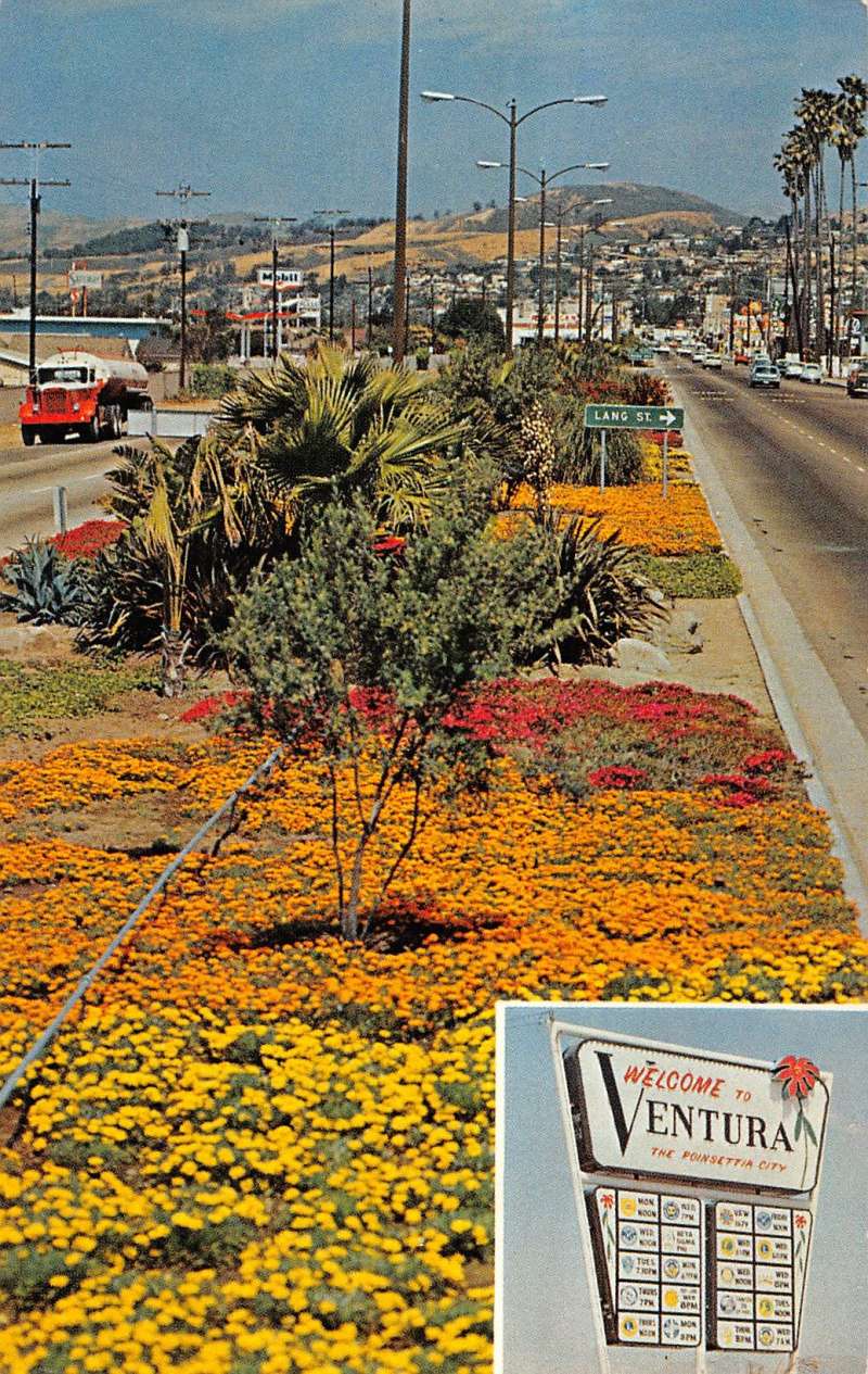 Ventura California East Main Street Shopping Centers Vintage Postcard K10952 - Image 3