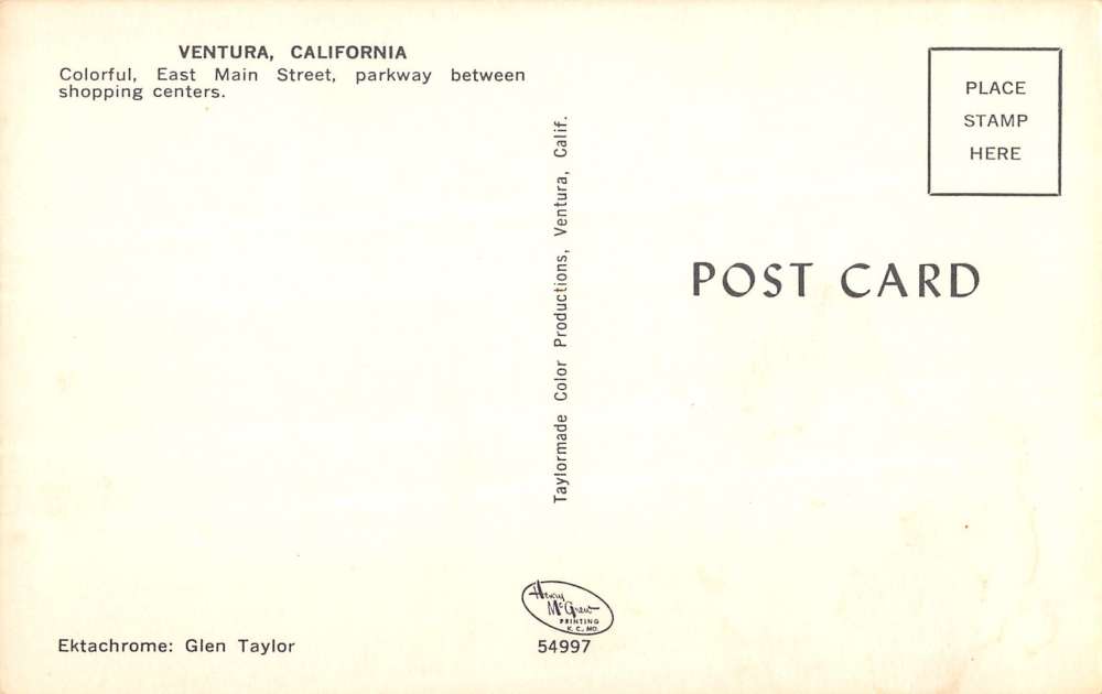 Ventura California East Main Street Shopping Centers Vintage Postcard K10952 - Image 4