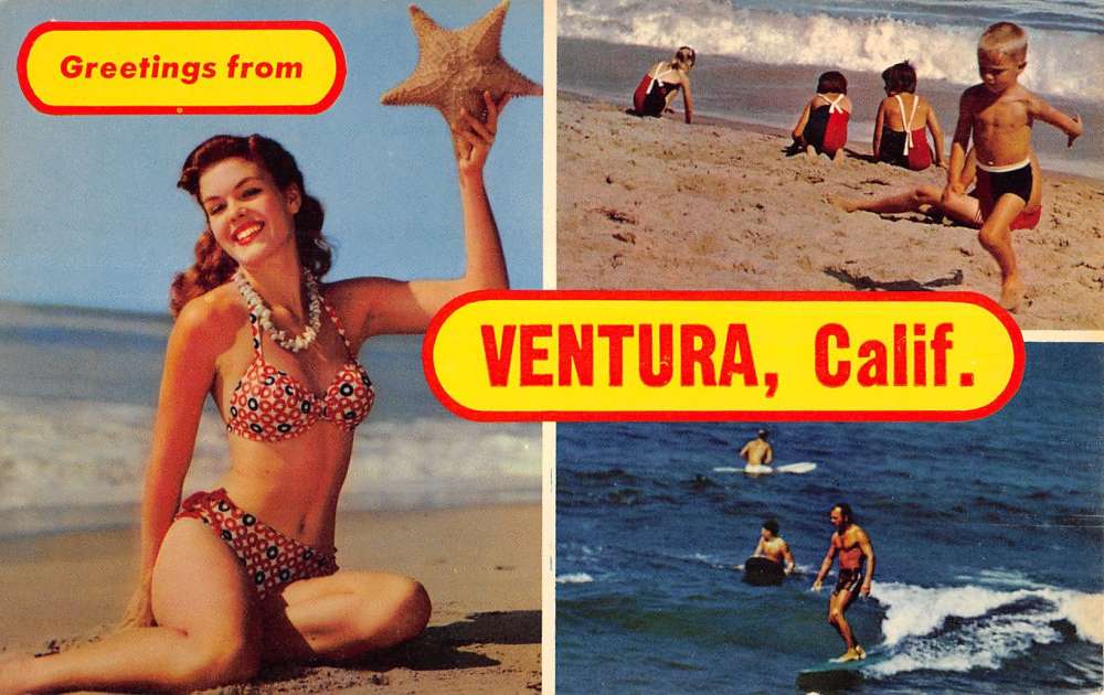 Ventura California Greetings Multiview Bikini Woman Vintage Postcard K10954 - Image 3