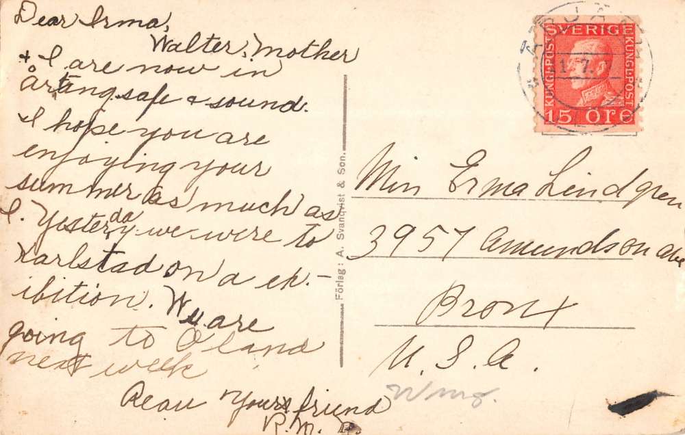 Arjang Sweden Street View Residence Real Photo Antique Postcard K10978 - Image 4