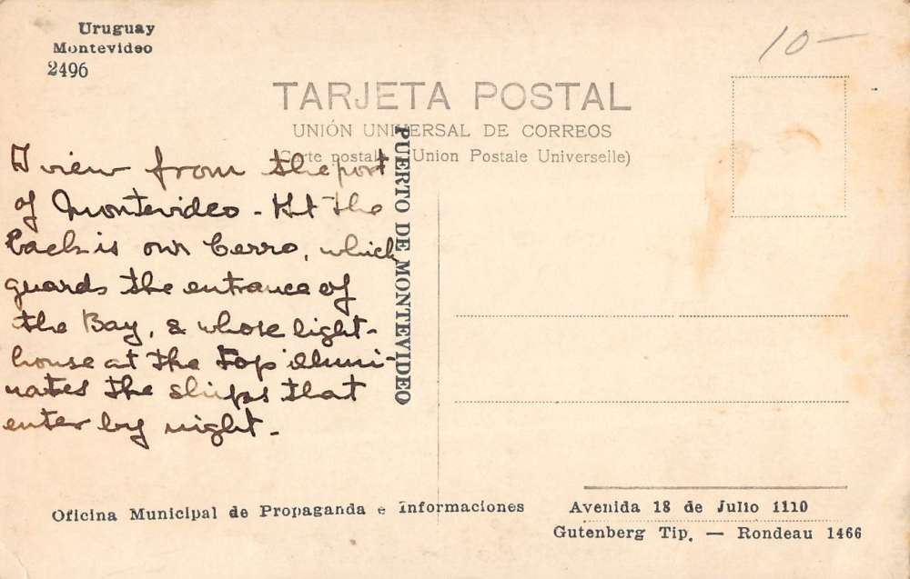 Montevideo Uruguay Men At Ship Harbor Real Photo Antique Postcard K10893 - Image 2