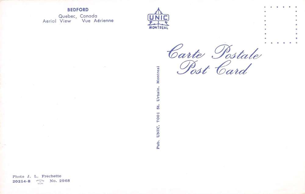 Bedford Quebec Canada Aerial View Of City Vintage Postcard K10949 - Image 2