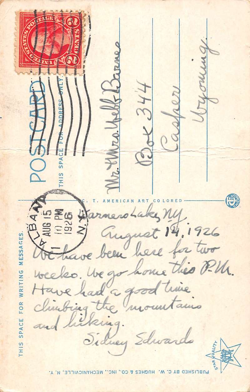 the cove and bathing beach warners lake New York Antique Postcard L261 - Image 2