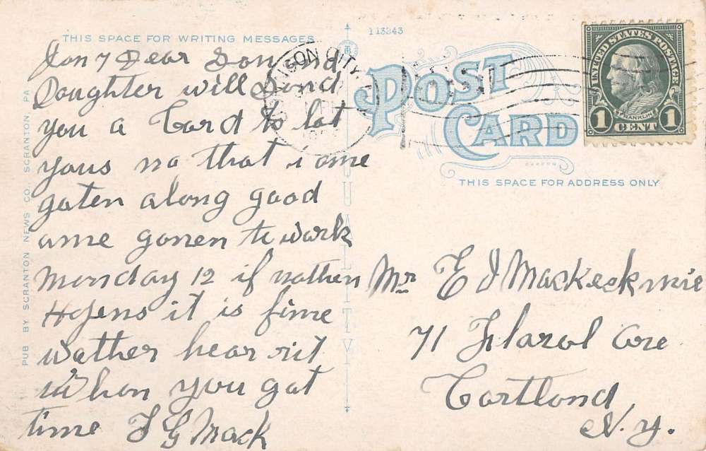 Dalton Pennsylvania Lackawanna Trail Antique Postcard J39475 Mary L. Martin Ltd. Postcards