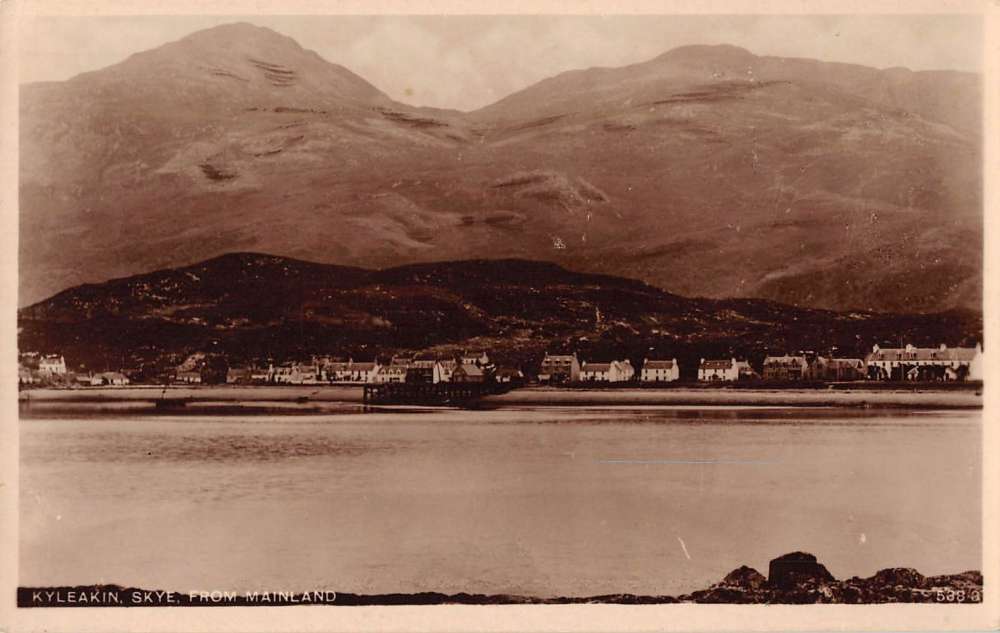 Kyleakin Scotland View from Mainland Real Photo Antique Postcard J39543