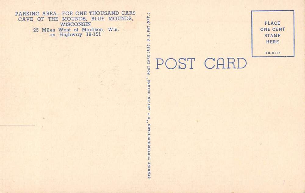 Blue Mounds Wisconsin entrance of Cave of the Mounds antique pc Y12101 - Image 2