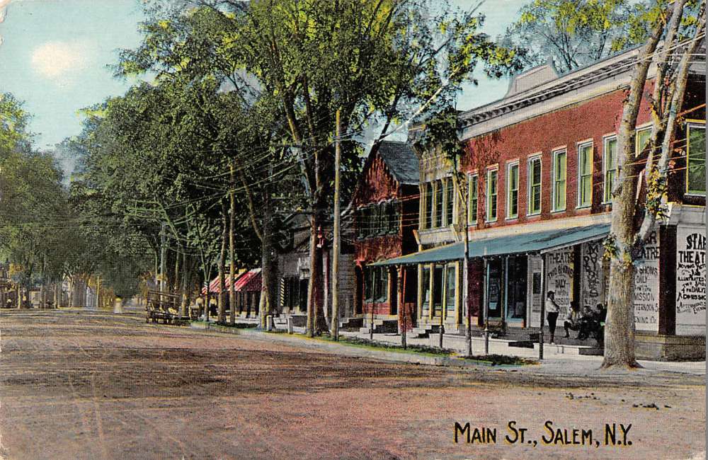 Salem New York birds eye view down Main Street antique pc Y12014 - Image 5