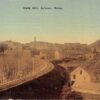 Auburn Maine birds eye view Park Hill train tracks antique pc Z11105