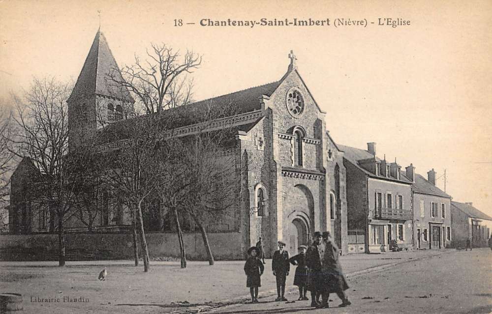 Chantenay Saint Imbert France Church Street View Antique Postcard ...