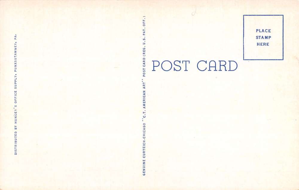Punxsutawney Pennsylvania Post Office Street View Linen Antique Postcard K15237 - Image 2