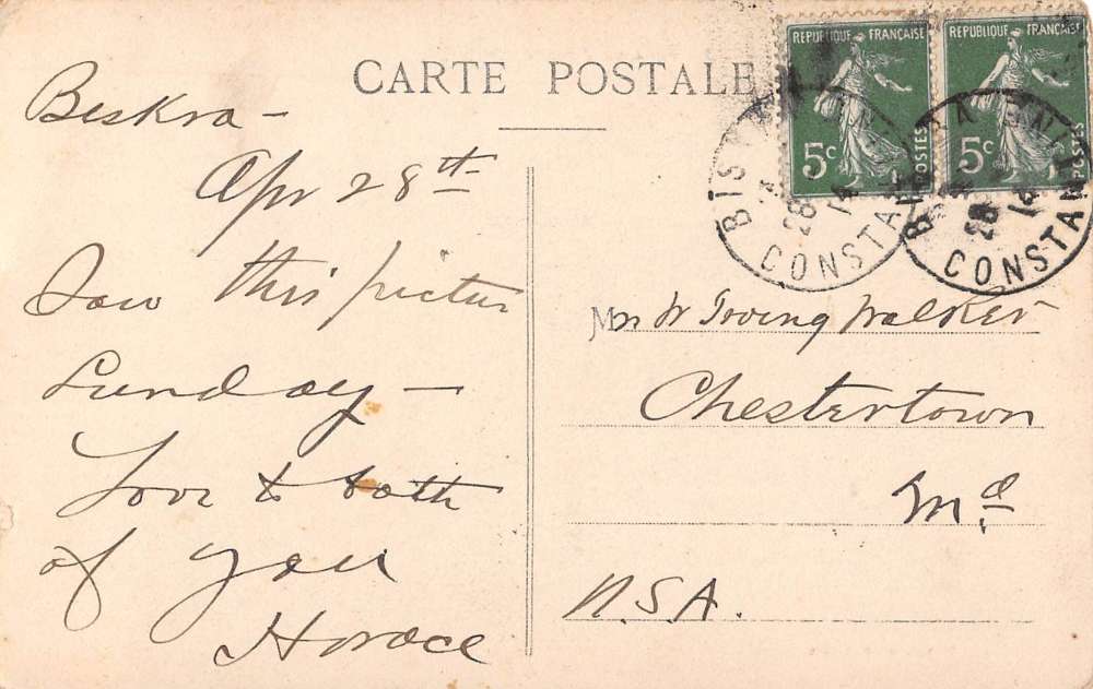 Biskra Algeria Grande Priere People Praying Religious Antique Postcard J41231 - Image 2