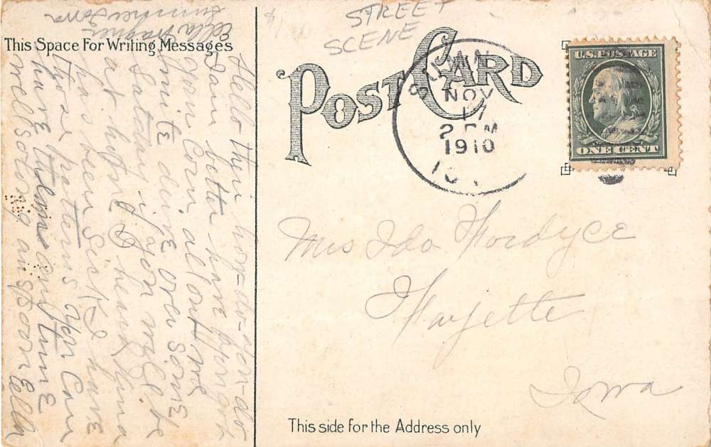 Waterloo Iowa Hotel Ellia Exterior Street View Antique Postcard K17335 - Image 2