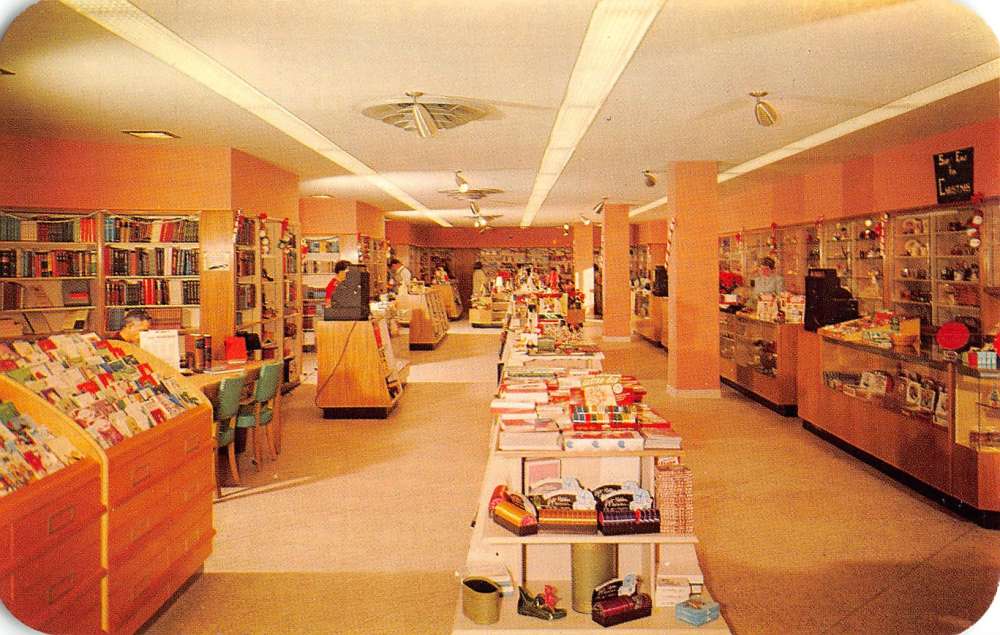 Indianapolis Indiana Bookstore Interior Uni Medical Vintage Postcard K18327 Mary L. Martin Ltd