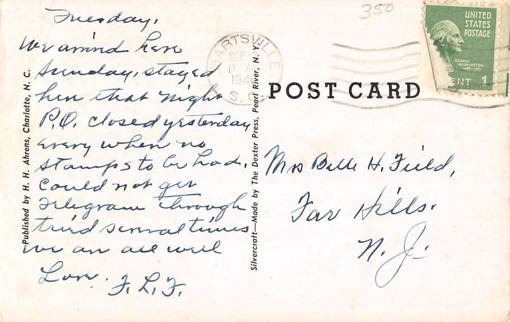 Lumberton North Carolina Burneys Tourist Home Antique Postcard K18358 - Image 2