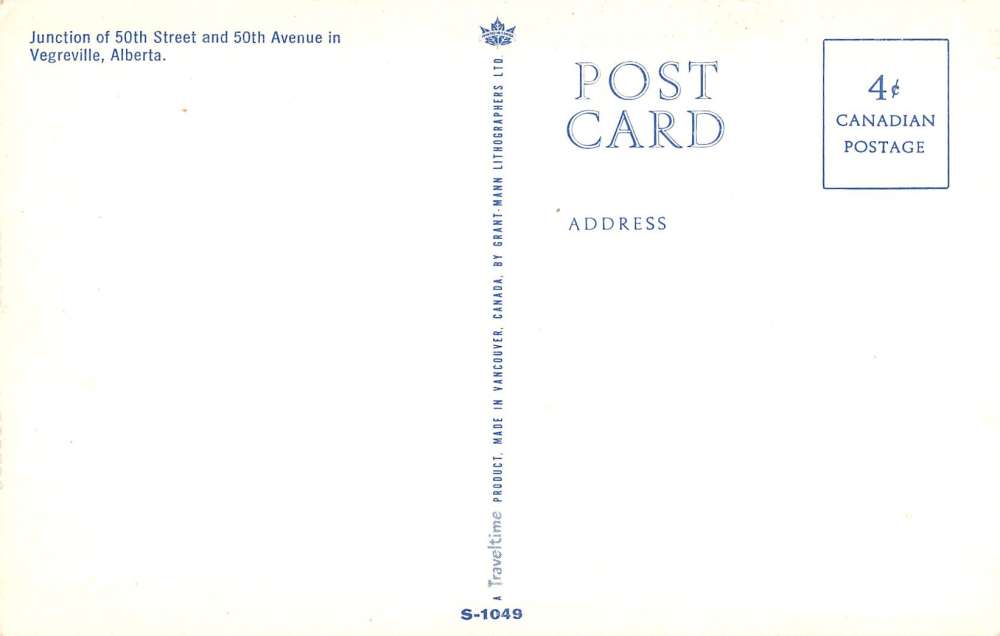 Vegreville Alberta Canada Street Scene Water Tower Vintage Postcard K18809 - Image 2