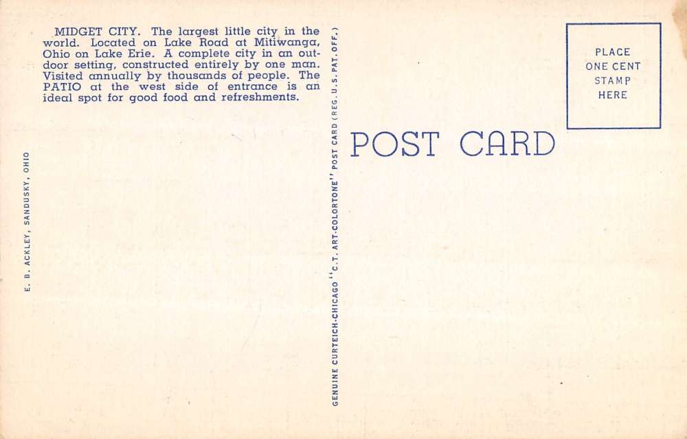 Mitiwanga Ohio Midget City Multiview Linen Antique Postcard K19111 - Image 2