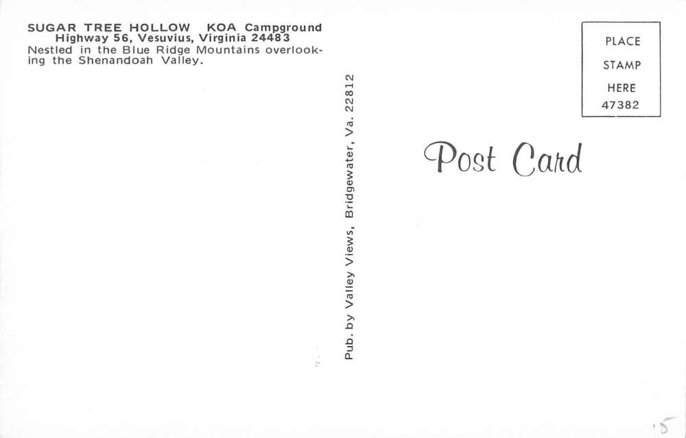 Vesuvius Virginia Sugar Tree Hollow Campground Vintage Postcard K19117 - Image 2
