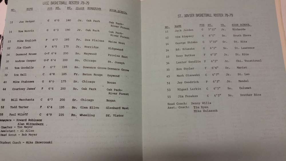 UICC vs St Xavier Basketball 1979 Vintage Program J42283 - Image 4