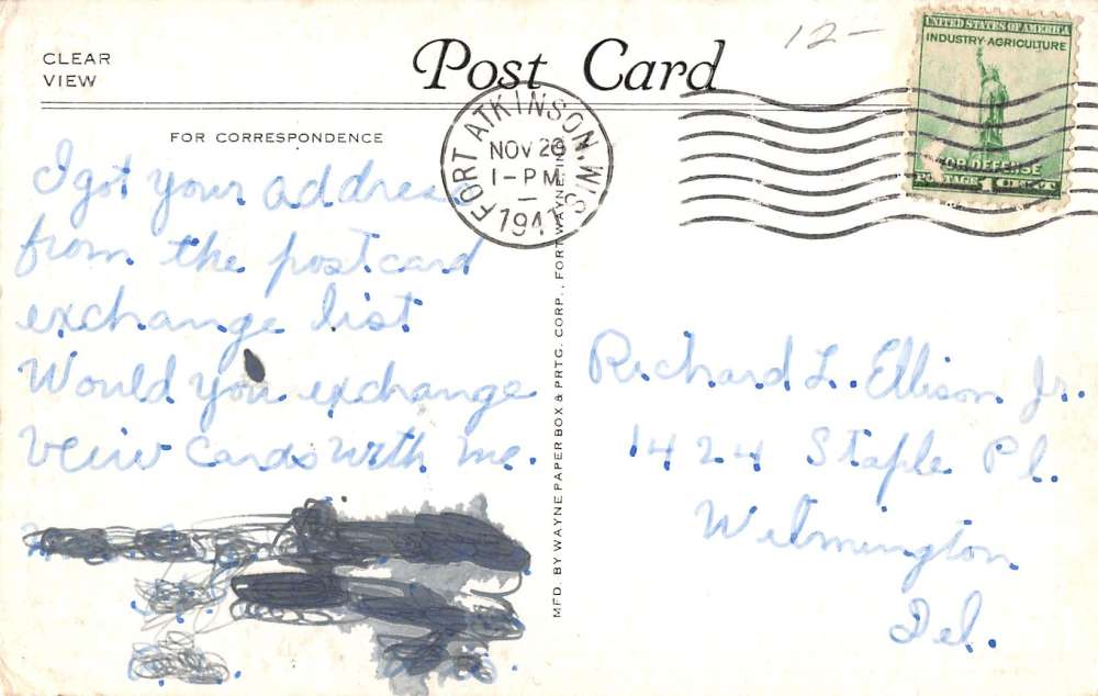 Fort Atkinson Wisconsin Hotel Blackhawk Street View Antique Postcard K19290 - Image 2