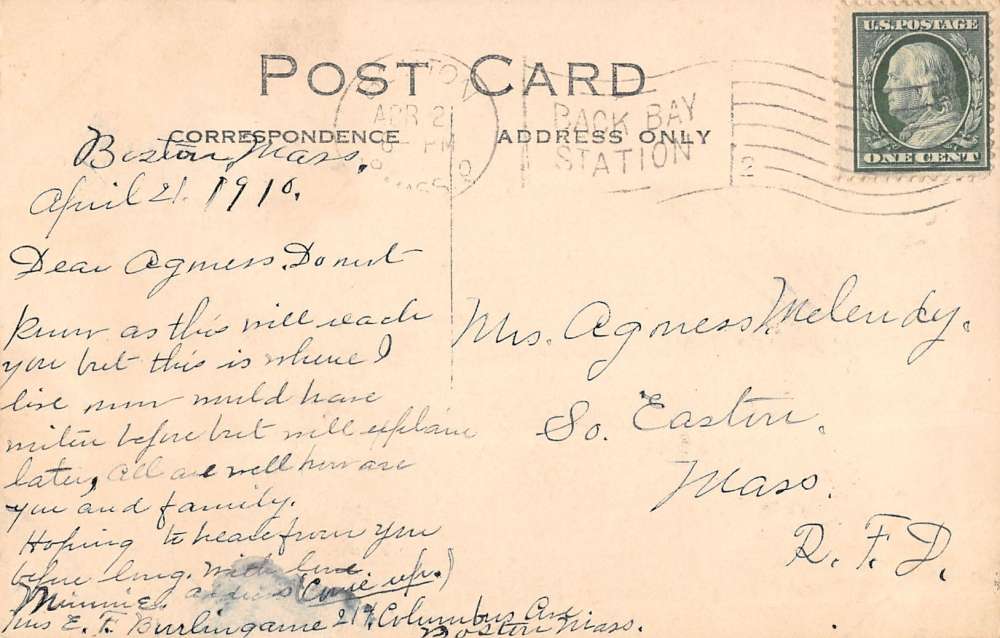 Boston Massachusetts Hoffman House Exterior Real Photo Antique Postcard K19719 - Image 2