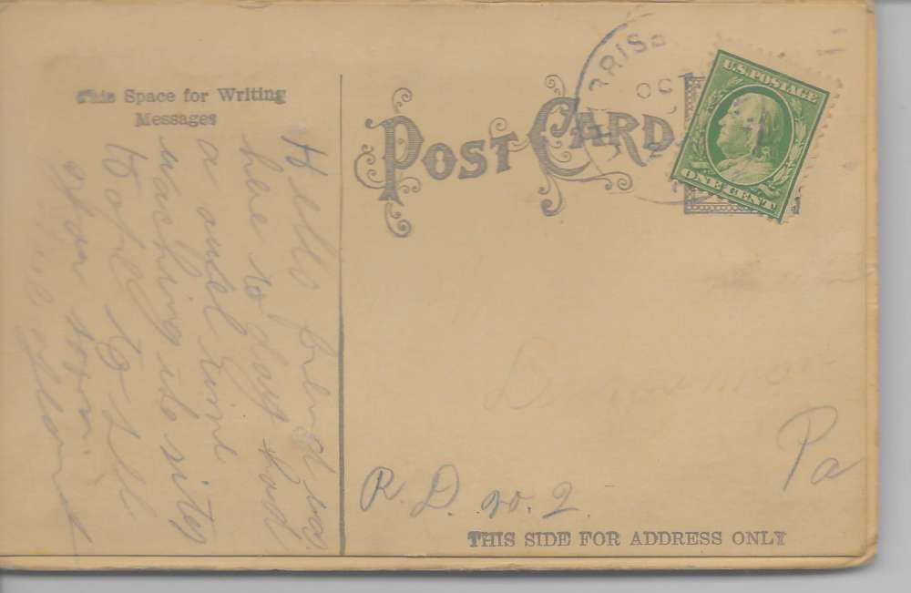 Harrisburg Pennsylvania Good Luck attached metal horseshoe antique pc Z19871 - Image 2