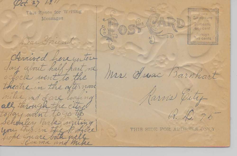 Pittsburg Pennsylvania Greetings embossed glittered antique pc Z19913 - Image 2