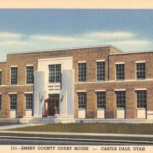 Utah Archives Page 2 Of 16 Mary L Martin Ltd Postcards Castle Dale Utah Emery Court House Street View Antique Postcard K32540
