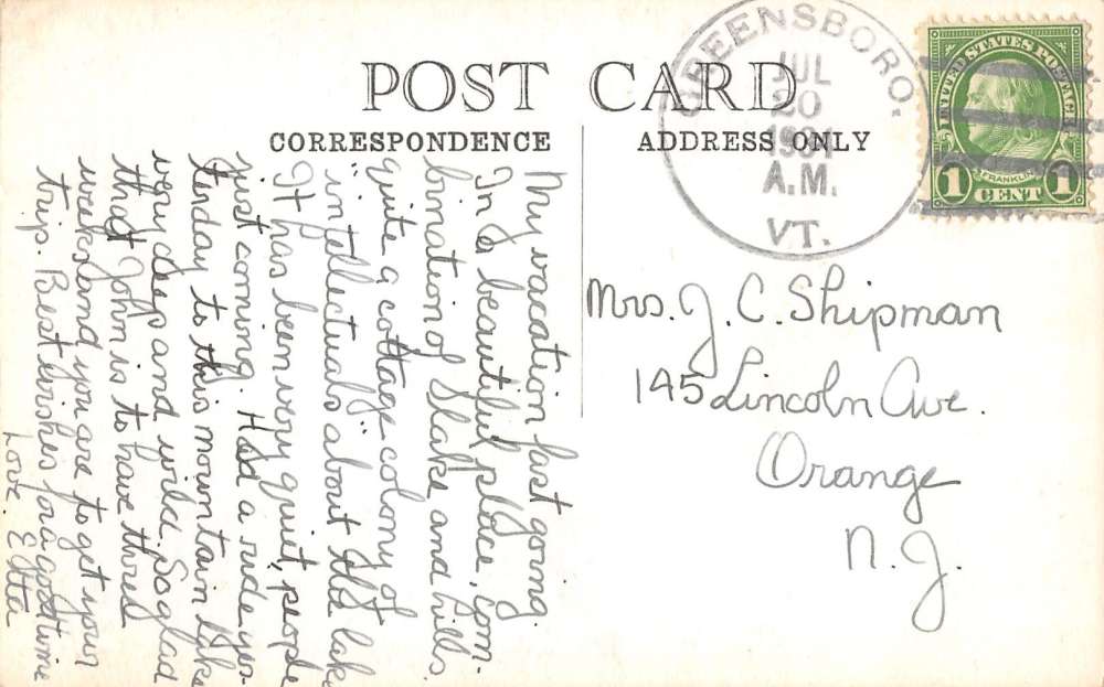 Greensboro Vermont Lake Willoughby Real Photo Antique Postcard K32896 - Image 2