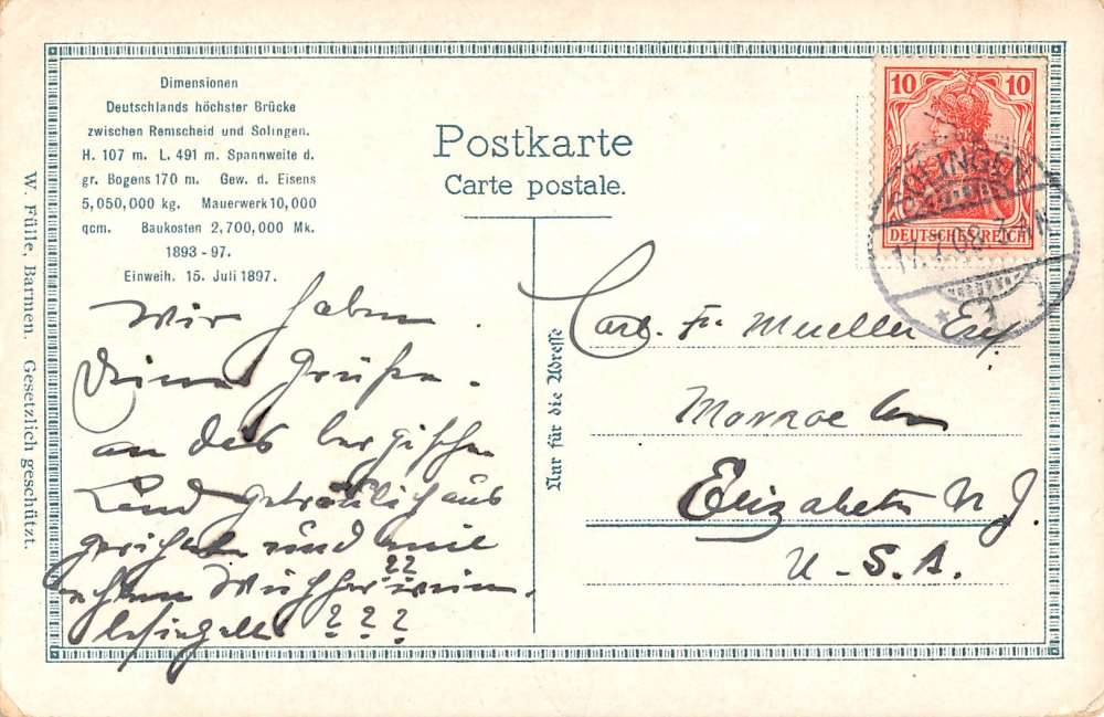 Bergischen Land North Rhine-Westphalia Germany Gruss aus antique pc Z20028 - Image 2