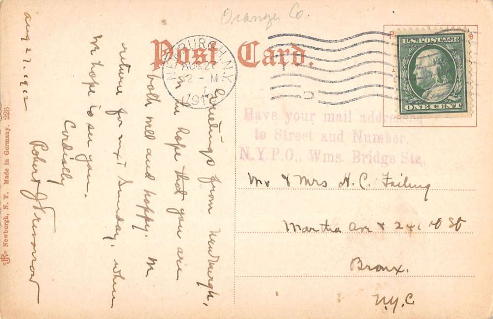 Newburgh New York Court House Street View Antique Postcard K34245 - Image 2