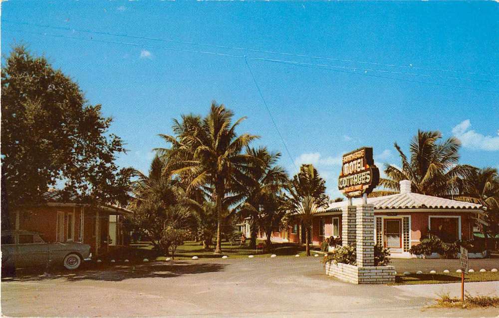 Miami Florida Sunnyside Motel Cottages Trailer Park Vintage Pc