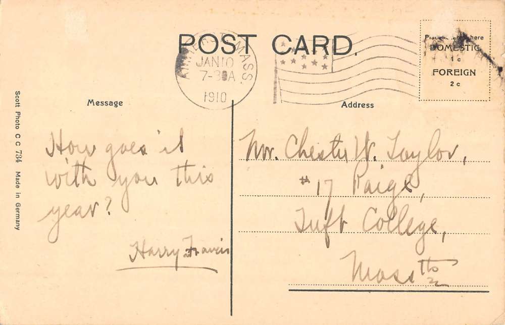 Amherst Massachusetts birds eye view new M.A.C. barn antique pc Z20756 - Image 2