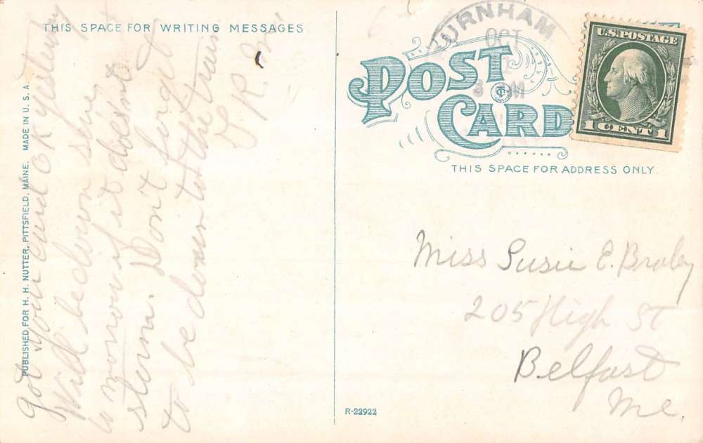 Pittsfield Maine ladies dorm Maine Central Institute antique pc Z20786 - Image 2