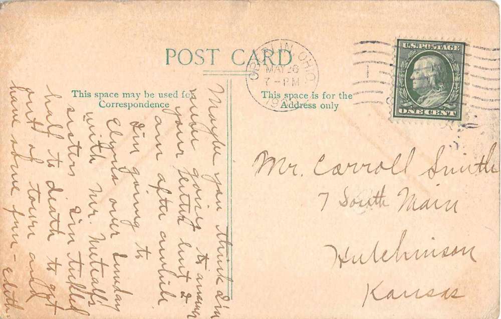 Oberlin Ohio Warner Gym Peters Hall Antique Postcard J51155 - Image 2