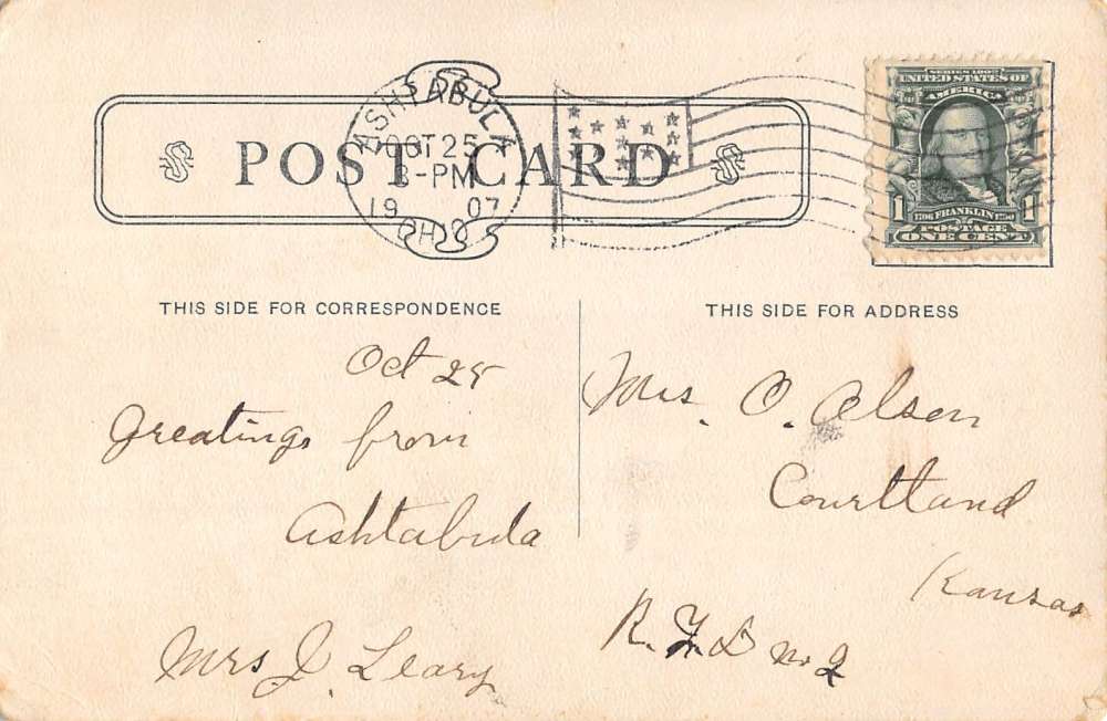 Ashtabula Ohio birds eye view Pennsylvania Railroad docks antique pc Y15592 - Image 2