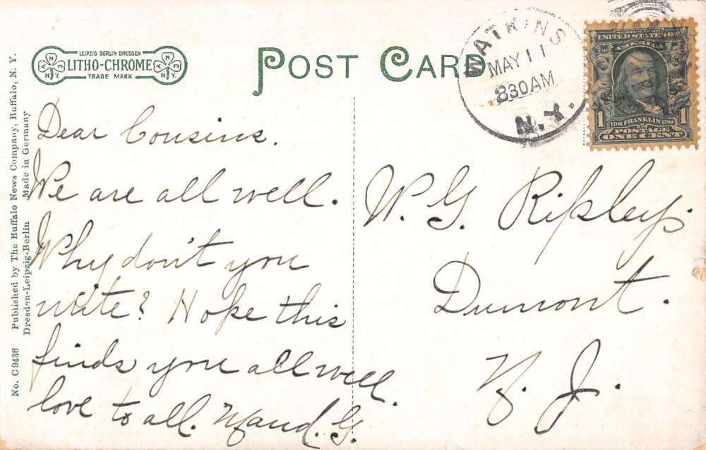 Watkins New York Glen Springs Hotel Street View Antique Postcard K35211 - Image 2