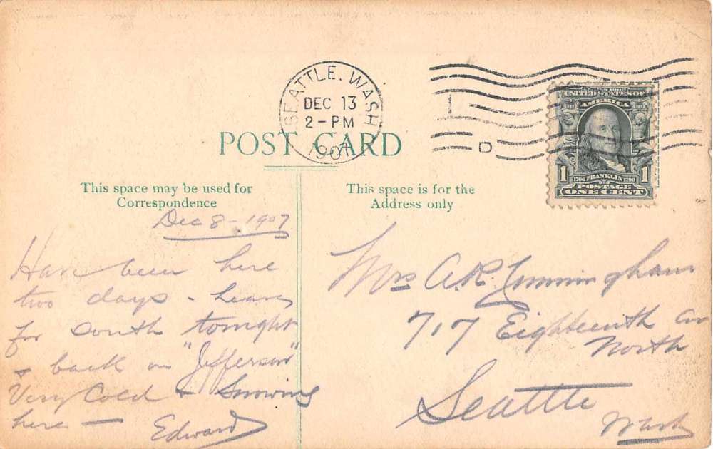 Juneau Alaska Birds Eye View Antique Postcard J51683 - Image 2