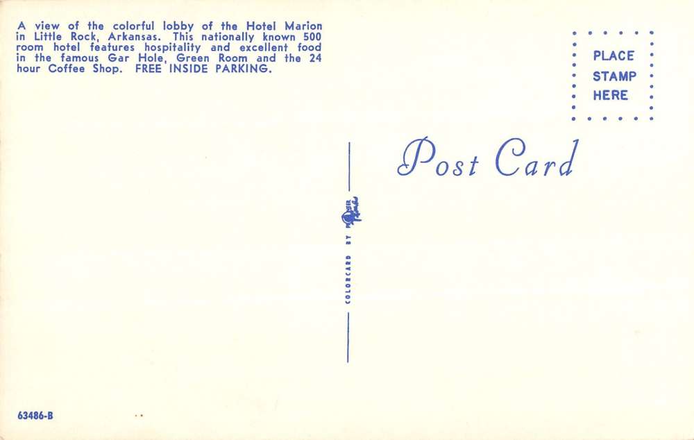 Little Rock Arkansas Marion Hotel Coffee Shop Vintage Postcard K35351 - Image 2