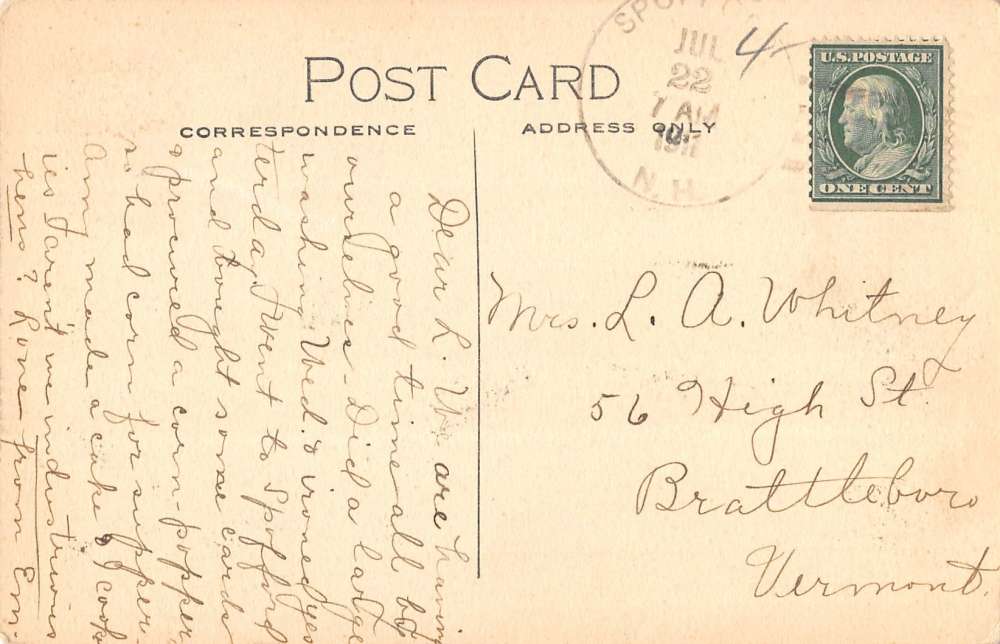 Lake Spofford New Hampshire Camp Namaschaug Waterfront Antique Postcard K35883 - Image 2