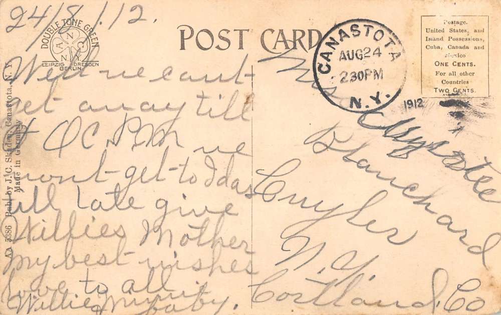 Canastota New York High School Exterior Antique Postcard K36176 - Image 2