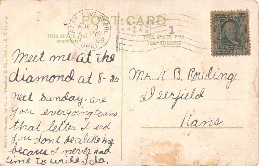 East Liverpool Ohio The Diamond Antique Postcard J52896 - Image 2