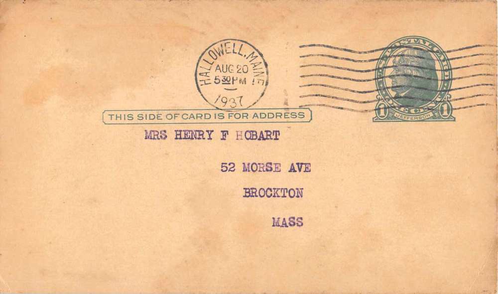 Hallwell Maine Lake Cobbosseecontee Government Postal Antique Postcard J53490 - Image 2