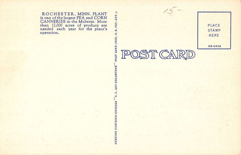 Rochester Minnesota Libby Plant Street View Antique Postcard K37062 - Image 2