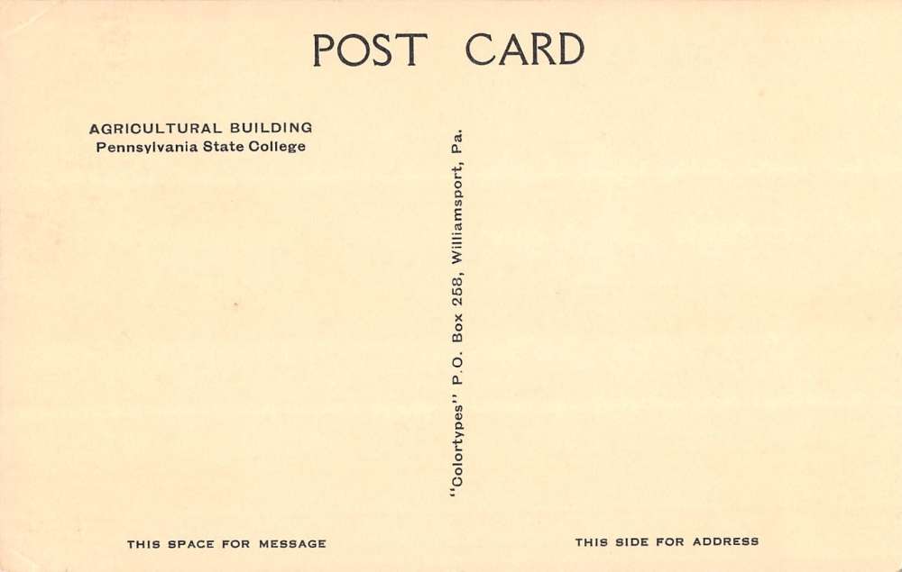 State College Pennsylvania Agricultural Building Antique Postcard K37139 - Image 2