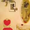 Mesila New Mexico La Posta Restaurant Powder Room Vintage Postcard J54886