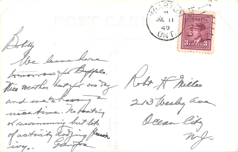 Barrow Bay Ontario Canada view of The Cliff from bay real photo pc Z23356 - Image 2