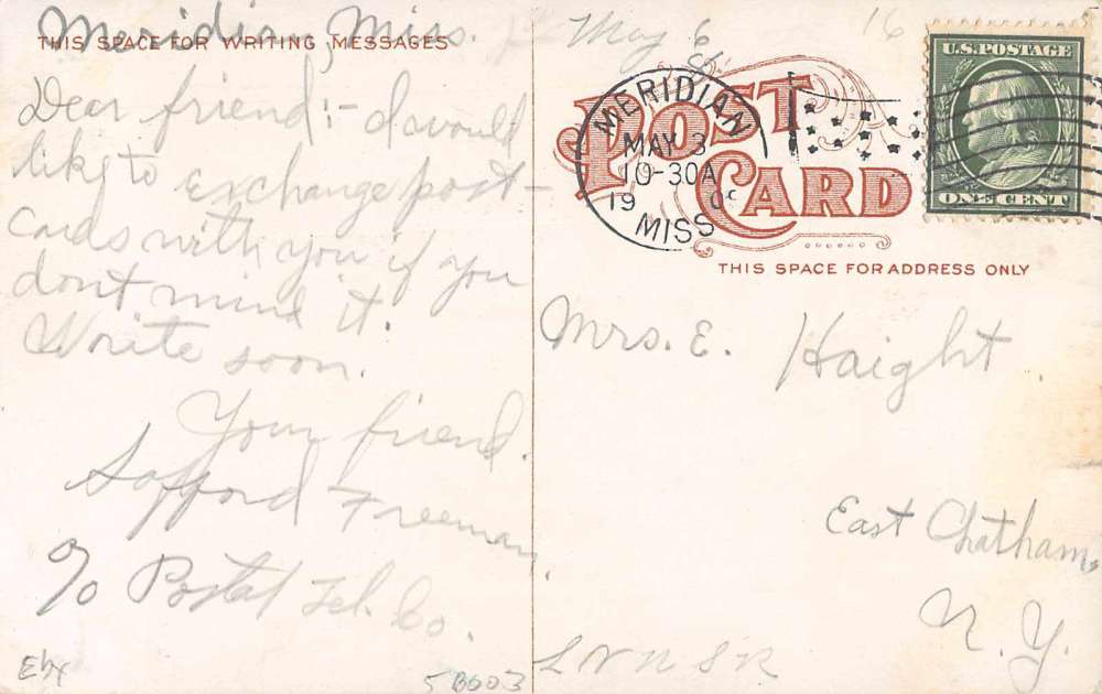 Meridian Mississippi birds eye view Lauderdale Co Court House antique pc Z23536 - Image 2