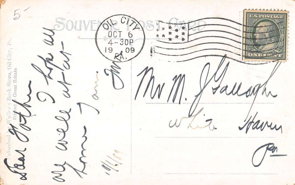 Oil City Pennsylvania Cottage Hill Birdseye View Antique Postcard K38628 - Image 2