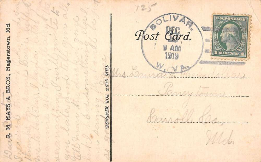 Hagerstown Maryland East Ave Street Scene Historic Bldgs Antique Postcard K38637 - Image 2